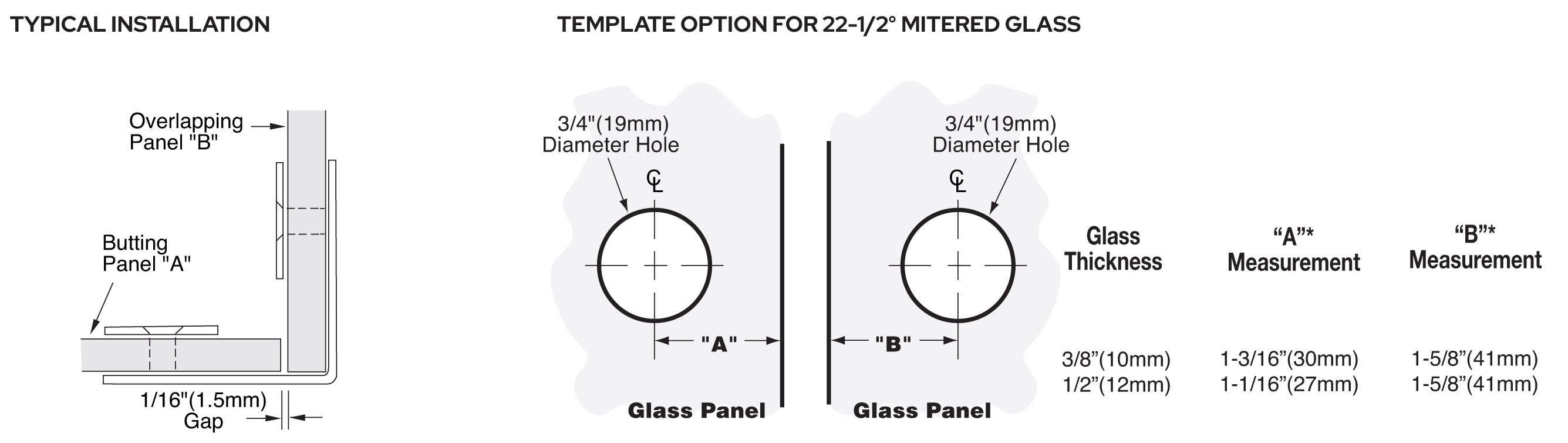Square 90 Degree Glass-to-Glass Clamp