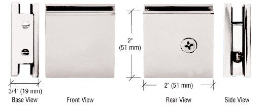 Square Style Notch-in-Glass Fixed Panel U-Clamp