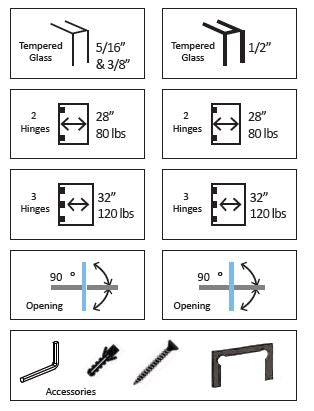 Rockwell Classic 180 degree Glass to Glass Shower Hinge