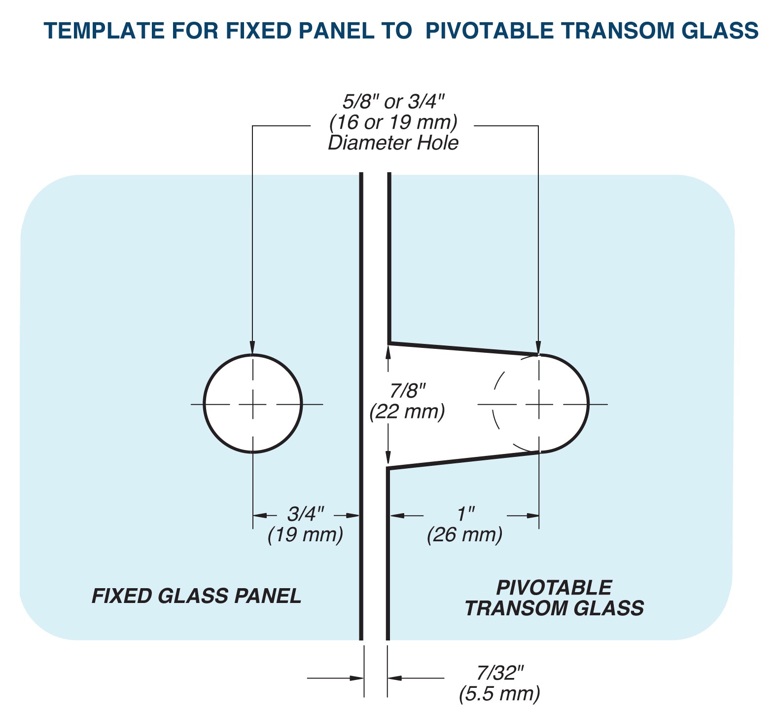 FHC Square 180 Deg Glass-To-Glass Pivotable Transom Clamp