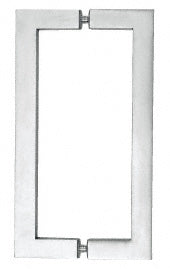 12" Glass Mounted Square Tube Style Back-to-Back Pull Handle