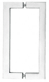 12" Glass Mounted Square Tube Style Back-to-Back Pull Handle