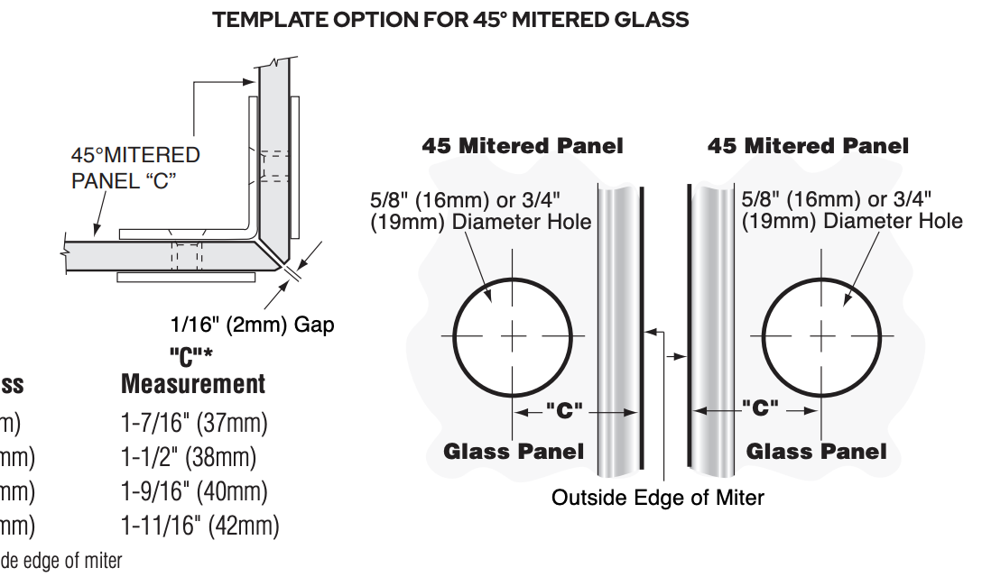 Roman Series 90 Degree Glass-to-Glass Clamp