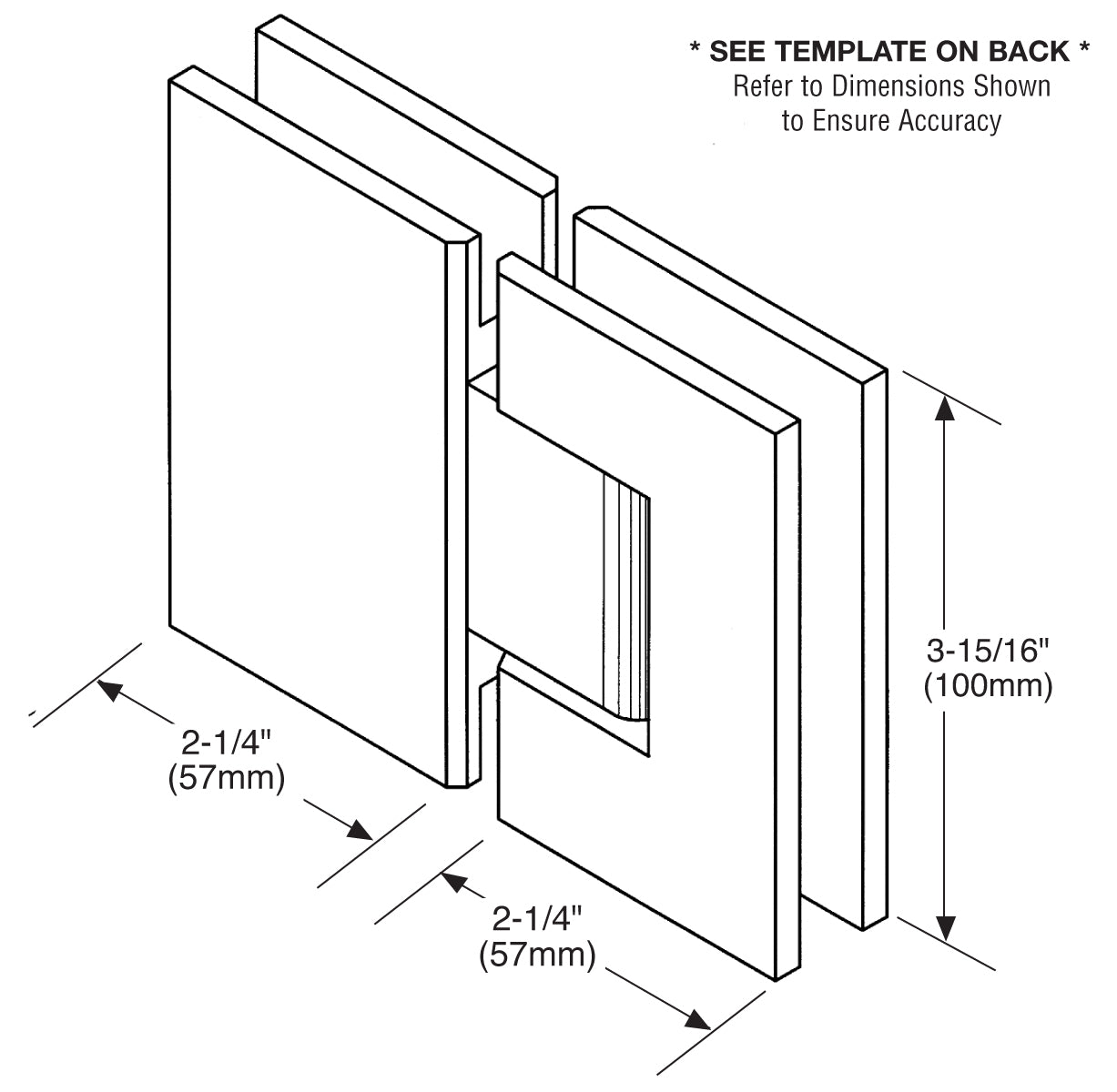 Vienna 580 Series Glass-to-Glass Hinge with Internal 5 Degree Pin