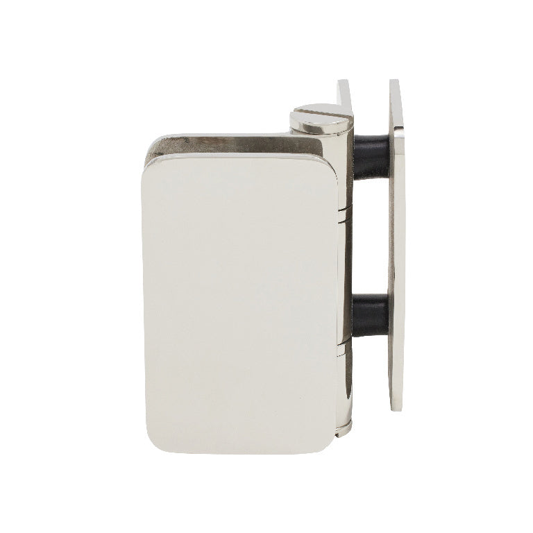 Polished Stainless Zurich 04 Series Glass-to-Glass 90 Degree Inswing Hinge