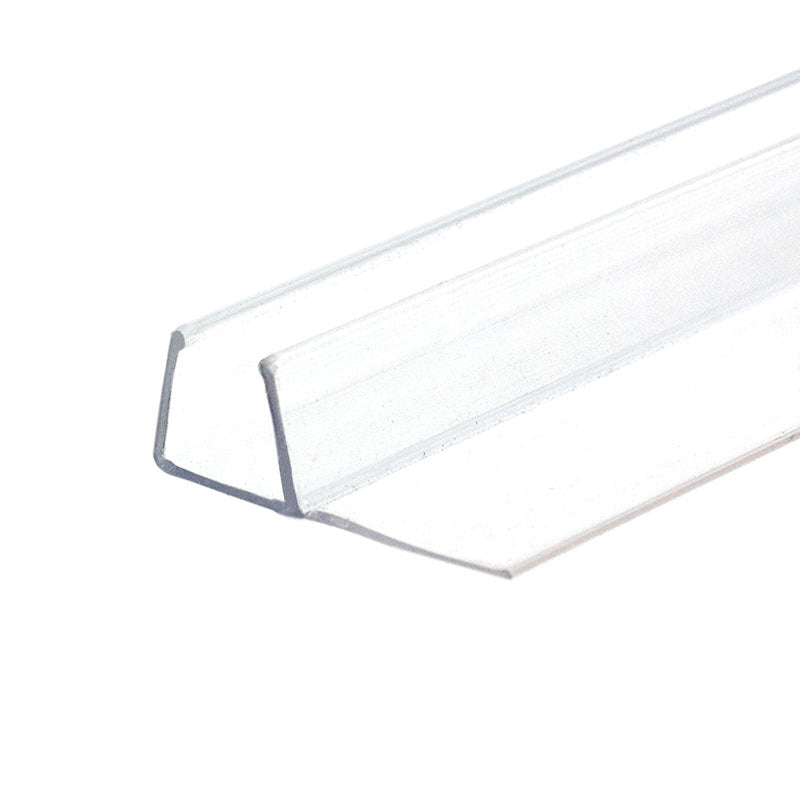 FHC Clear U-Channel with 90 Degree Fin Seal For 3/8" Glass - 95" Long