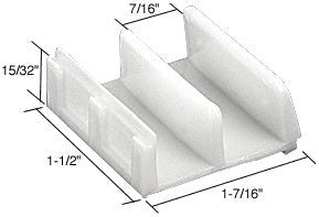 CRL 1 - 7/16" White Wide Tub Enclosure Sliding Door Bottom Guide M6059