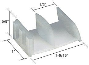 CRL 1 - 9/16" Wide Tub Enclosure Sliding Door Bottom Guide M6058