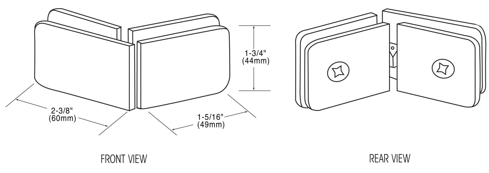 CRL 135 Degree Movable Transom Clamp GCB3350RB