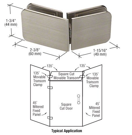 CRL 135 Degree Movable Transom Clamp GCB335BN