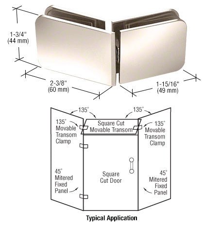 CRL 135 Degree Movable Transom Clamp GCB335PN