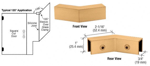 CRL 135 Degree "Sleeve Over" Glass Clamp S0GC135SB