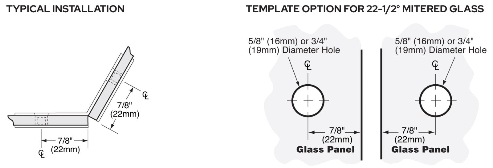 CRL 135 Degree Traditional Style Glass Clamp GCB1350RB