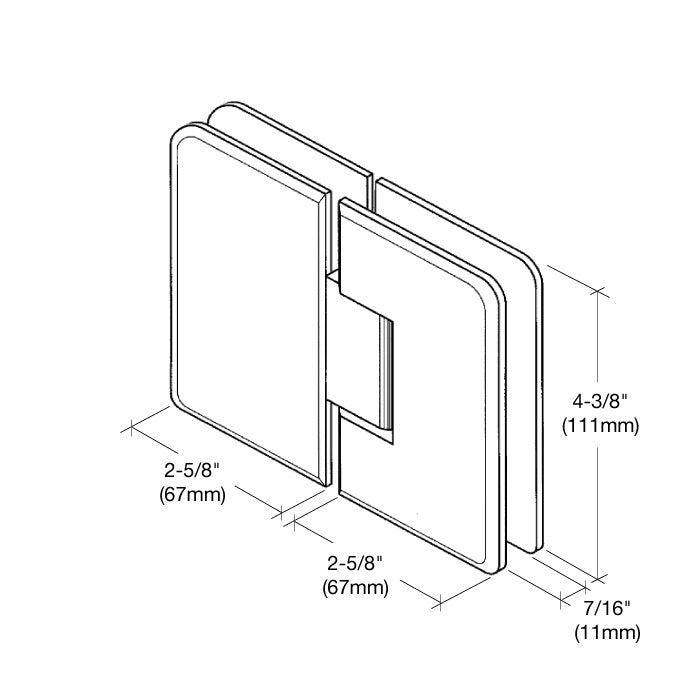 CRL 180 Degree Glass - to - Glass Plymouth Series Hinge PLY1800RB