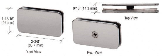 CRL 180 Degree Junior Traditional Style Fixed Glass Clamp for 1/4" Glass GCB680BN