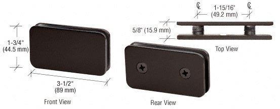 CRL 180 Degree Traditional Style Double Stud Glass - to - Glass Clamp GCB1840RB