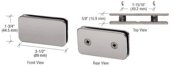 CRL 180 Degree Traditional Style Double Stud Glass - to - Glass Clamp GCB184BN