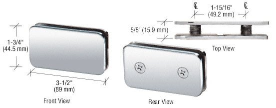 CRL 180 Degree Traditional Style Double Stud Glass - to - Glass Clamp GCB184CH