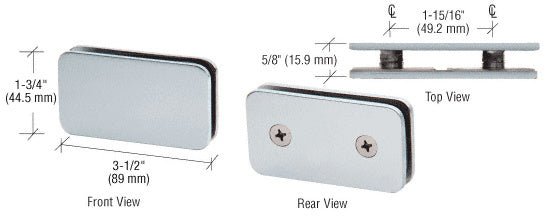 CRL 180 Degree Traditional Style Double Stud Glass - to - Glass Clamp GCB184SC