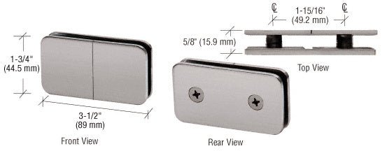 CRL 180 Degree Traditional Style Split Face and 'Y' Inline Glass Clamp GCB182BN