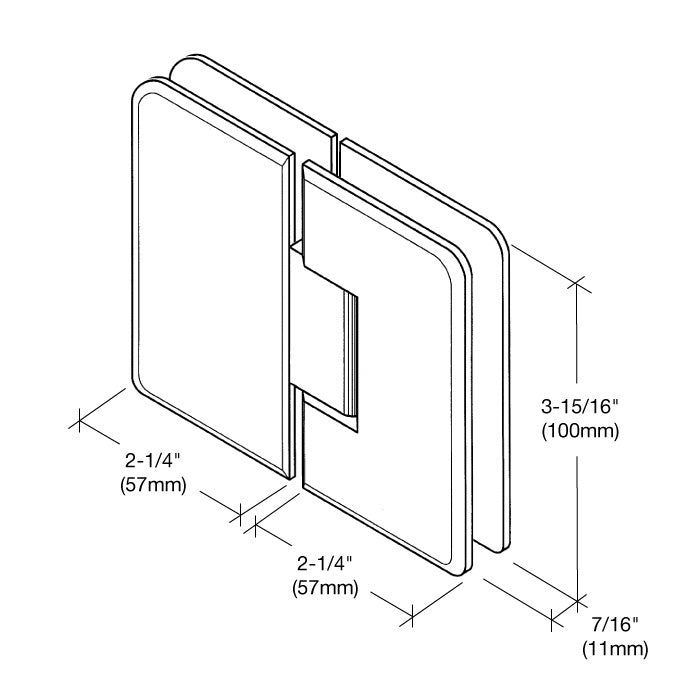 CRL 180º Glass - to - Glass Positive Close Cologne Hinge C0L7800RB