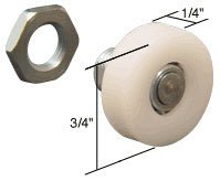 CRL 3/4" Nylon Ball Bearing Flat Edge Shower Door Roller M6031