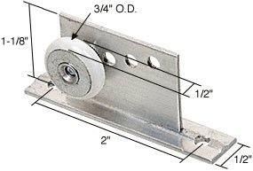 CRL 3/4" Nylon Ball Bearing Shower Door Oval Edge Roller Assembly M6034