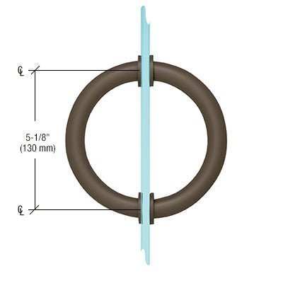 CRL 5 - 1/8" Tubular Back - to - Back Circular Style Brass Shower Door 3/4" Diameter Pull Handles SDPC5750RB