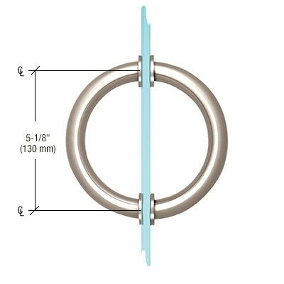 CRL 5 - 1/8" Tubular Back - to - Back Circular Style Brass Shower Door 3/4" Diameter Pull Handles SDPC575CH