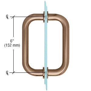 CRL 6" Back - to - Back 3/4" Diameter - Pull Handle W/Style Washer SDPR6BBRZ