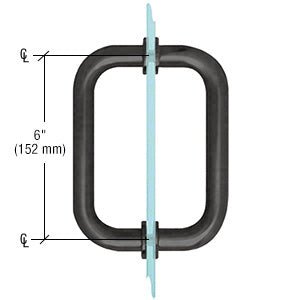 CRL 6" Back - to - Back 3/4" Diameter - Pull Handle W/Style Washer SDPR6BL