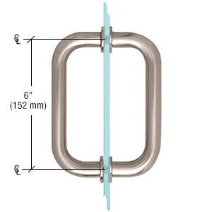 CRL 6" Back - to - Back 3/4" Diameter - Pull Handle W/Style Washer SDPR6BN