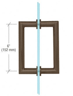 CRL 6" MT Series Round Tubing Mitered Corner Back - to - Back Pull Handle MT6X60RB