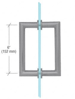 CRL 6" MT Series Round Tubing Mitered Corner Back - to - Back Pull Handle MT6X6BSC