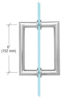 CRL 6" MT Series Round Tubing Mitered Corner Back - to - Back Pull Handle MT6X6CH