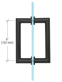 CRL 6" MT Series Round Tubing Mitered Corner Back - to - Back Pull Handle MT6X6MBL