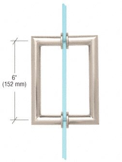 CRL 6" MT Series Round Tubing Mitered Corner Back - to - Back Pull Handle MT6X6PN