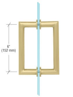 CRL 6" MT Series Round Tubing Mitered Corner Back - to - Back Pull Handle MT6X6SB