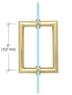 CRL 6" MT Series Round Tubing Mitered Corner Back - to - Back Pull Handle MT6X6ULBR