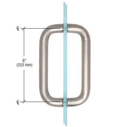 CRL 8" Back - to - Back Solid Brass 1" Diameter Pull Handle Without Metal Washers SBP81BN