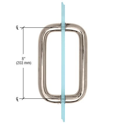 CRL 8" Back - to - Back Solid Brass 1" Diameter Pull Handle Without Metal Washers SBP81PN