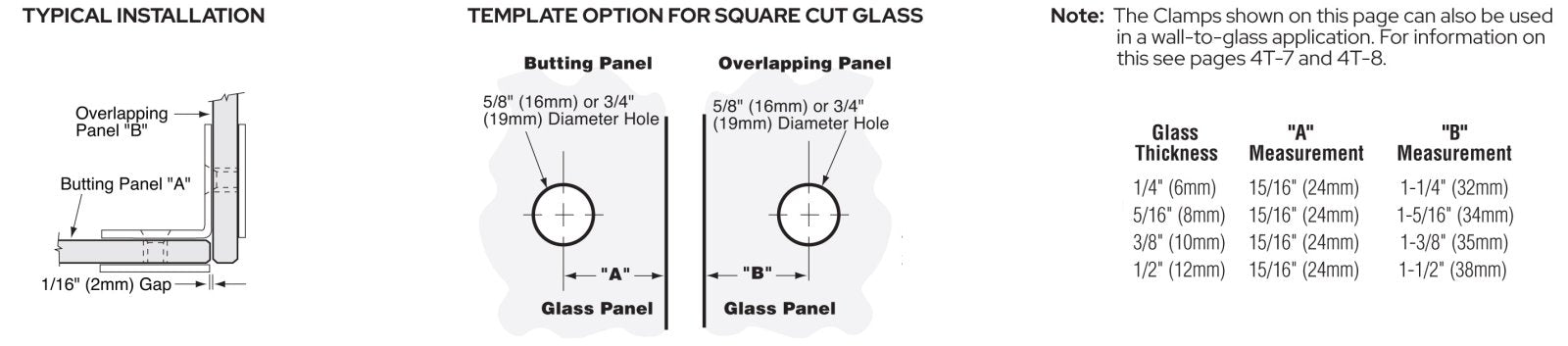 CRL 90 Degree Traditional Style Glass - to - Glass Clamp GCB900RB