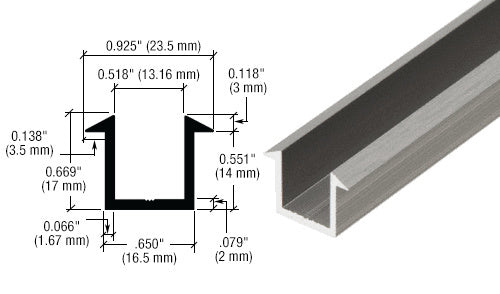 CRL 98" U - Channel for Glass Recess SDCF12BA