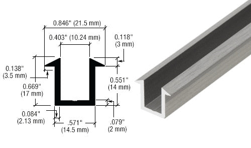 CRL 98" U - Channel for Glass Recess SDCF38BA