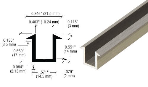 CRL 98" U - Channel for Glass Recess SDCF38BN