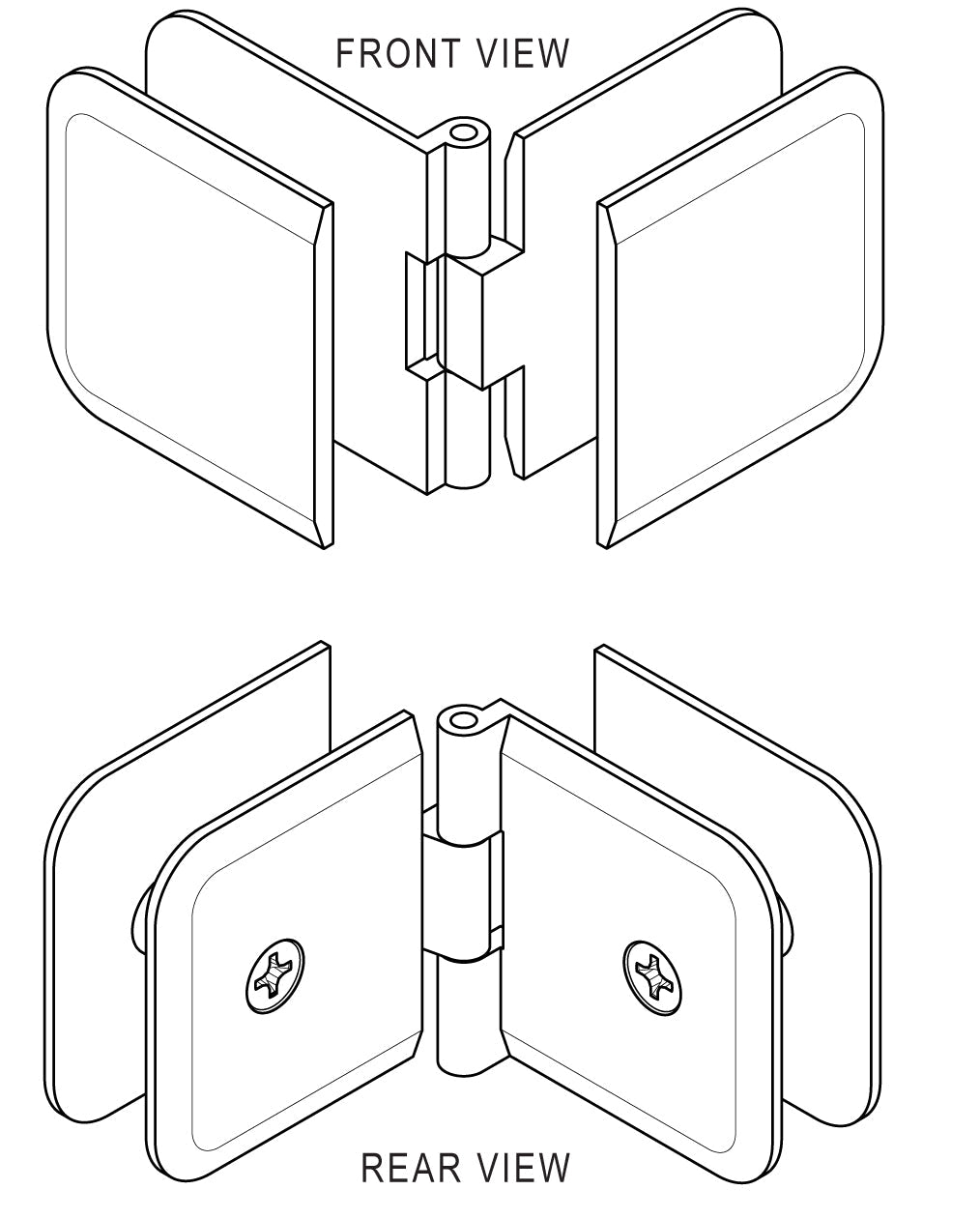 CRL Adjustable Beveled Glass - to - Glass Clamp ADJBEV1800RB