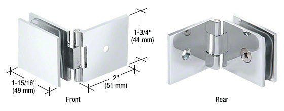 CRL Adjustable Square Wall Mount Glass Clamp ADJSQ037CH