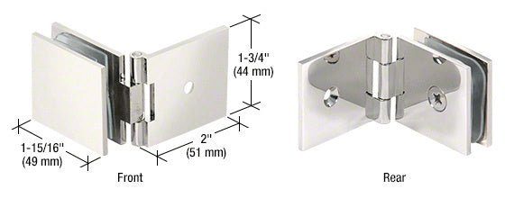 CRL Adjustable Square Wall Mount Glass Clamp ADJSQ037PN