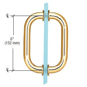 CRL Back - to - Back Solid Brass 3/4" Diameter Pull Handles with Metal Washers SPH6GP