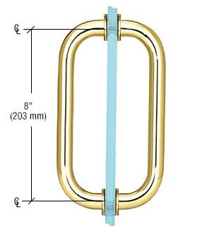 CRL Back - to - Back Solid Brass 3/4" Diameter Pull Handles with Metal Washers SPH8BR